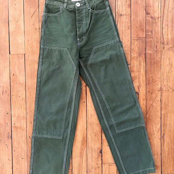 JESSE KAMM Patchfront Handy Pants in Olive Size 0 - Picture 2 of 5